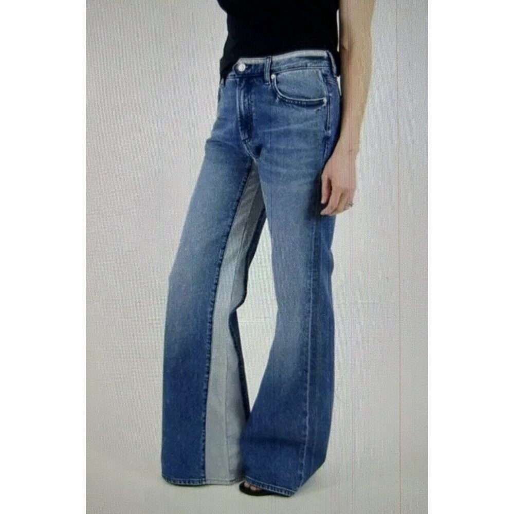 Daily Blue by Adriano Goldschmied Virgo Two-tone Wide Leg Jean Size 26